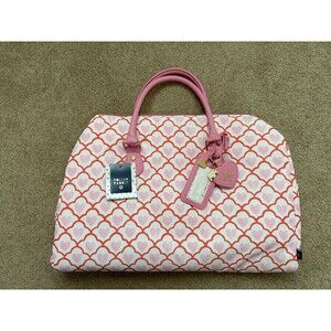 Geo Hearts Softside Duffel Bag Pink Roller Rabbit x Target NWT Travel Weekend
